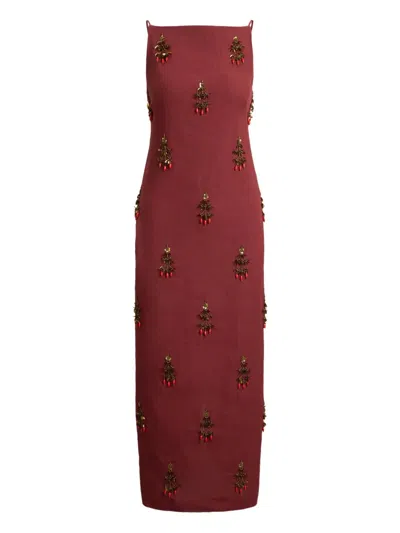 POLO RALPH LAUREN EMBELLISHED SLEEVELESS DRESS