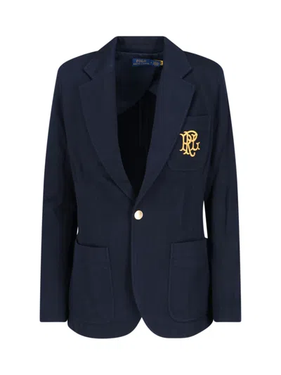 Polo Ralph Lauren Emblem Single-breasted Blazer In Blue
