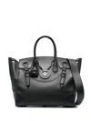 Polo Ralph Lauren Ralph Lauren Logo Embossed Flap Closure Detailed Tote Bag In 黑色