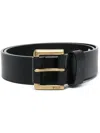 Polo Ralph Lauren Mens Black Logo-embellished Leather Belt In Black
