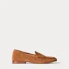 Polo Ralph Lauren Embossed-pony Suede Penny Loafer In Brown
