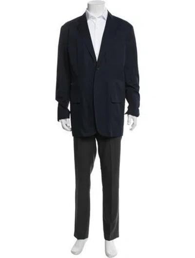 Pre-owned Polo Ralph Lauren Embroidered Accent Blazer In Blue