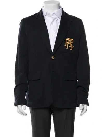 Pre-owned Polo Ralph Lauren Embroidered Accent Blazer In Blue