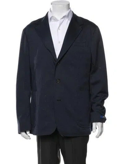 Pre-owned Polo Ralph Lauren Embroidered Accent Blazer In Blue