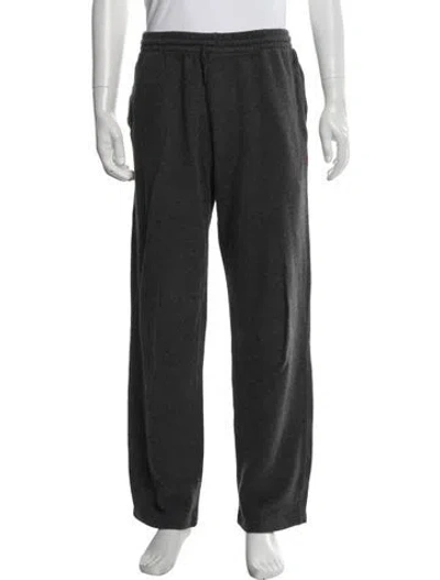 Pre-owned Polo Ralph Lauren Embroidered Accent Pajama Bottoms In Grey