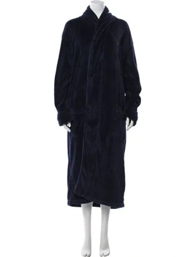 Pre-owned Polo Ralph Lauren Embroidered Accent Robe In Blue
