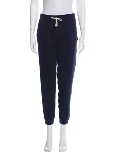 Pre-owned Polo Ralph Lauren Embroidered Accent Sweatpants In Blue