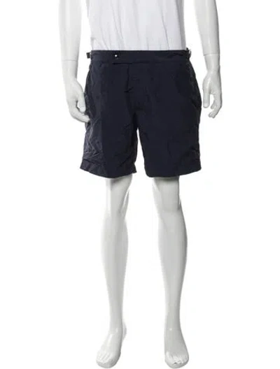 Pre-owned Polo Ralph Lauren Embroidered Accent Swim Trunks In Blue