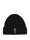 Polo Ralph Lauren Embroidered Beanie Hat In Black