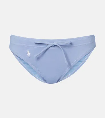 Polo Ralph Lauren Embroidered Bikini Bottoms In Blue