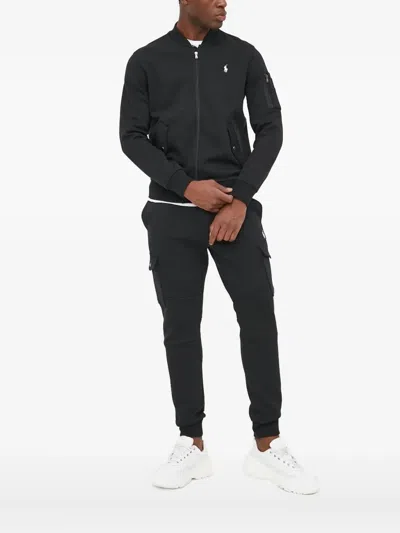 Polo Ralph Lauren Embroidered Bomber Jacket In Black