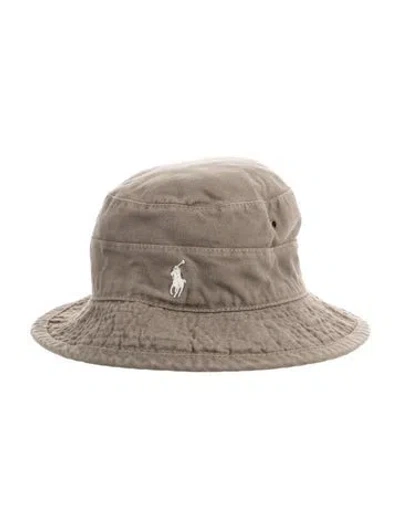 Pre-owned Polo Ralph Lauren Embroidered Bucket Hat In Gray