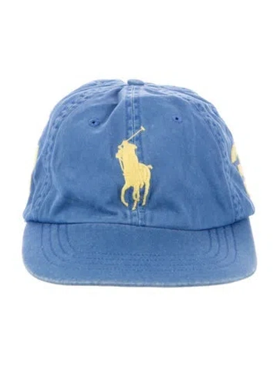 Pre-owned Polo Ralph Lauren Embroidered Canvas Baseball Cap In Blue
