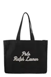 Polo Ralph Lauren Embroidered-logo Tote Bag In Black