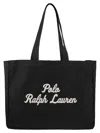 Polo Ralph Lauren Embroidered-logo Tote Bag In Black