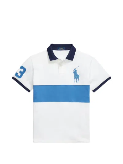 Polo Ralph Lauren Embroidered Colour-block Polo Shirt In White