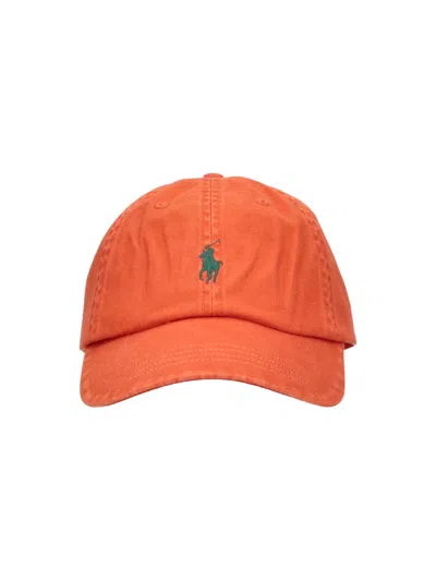 Polo Ralph Lauren Embroidered Cotton Baseball Cap In Orange