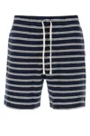 Polo Ralph Lauren Cotton Club Bar Stripe Textured Pull On Short In Blue
