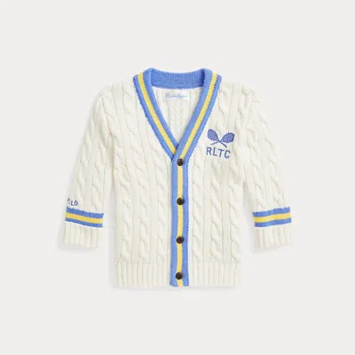 Polo Ralph Lauren Babies' Embroidered Cotton Cricket Cardigan In Nevis Harbor Island