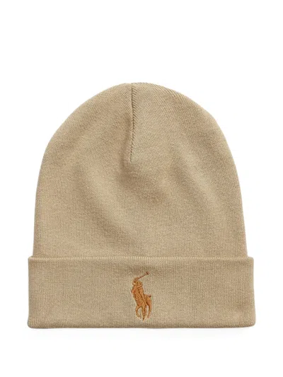 Polo Ralph Lauren Embroidered Cotton Hat In Neutral