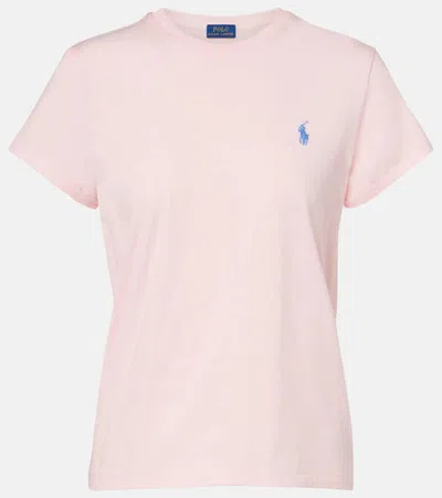Polo Ralph Lauren Womens Pink Sand Logo-embroidered Regular-fit Cotton-jersey T-shirt