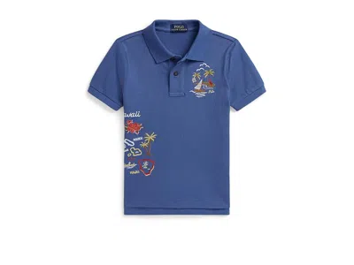 Polo Ralph Lauren Embroidered Cotton Mesh Polo Shirt (toddler/little Kid) Boy's Clothing Bai Blue: 3t Toddler
