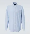 Polo Ralph Lauren Embroidered Cotton Shirt In Blue