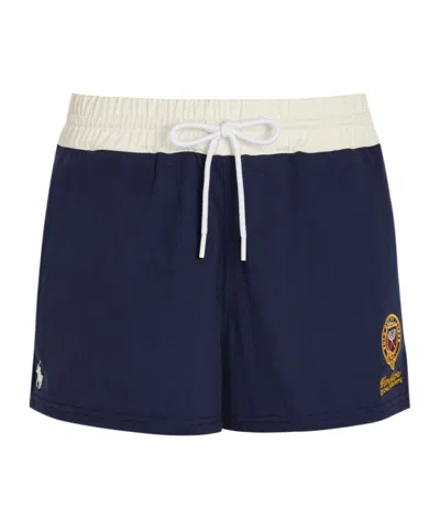 Polo Ralph Lauren Embroidered Cotton Shorts In White
