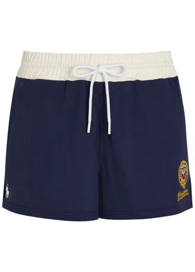 Polo Ralph Lauren Embroidered Cotton Shorts In Blue