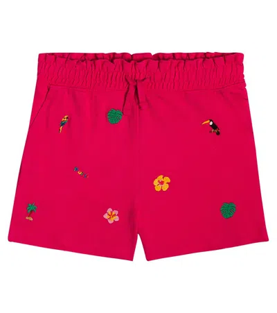 Polo Ralph Lauren Kids' Embroidered Cotton Shorts In Pink