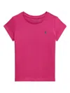 Polo Ralph Lauren Embroidered Cotton T-shirt In Pink