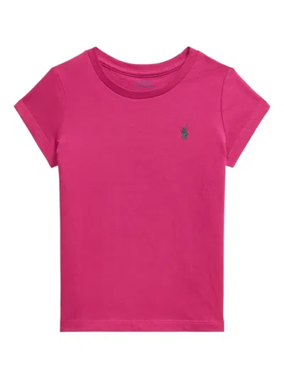 Polo Ralph Lauren Kids' Embroidered Cotton T-shirt In Pink