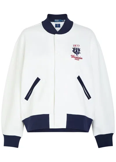 Polo Ralph Lauren Embroidered Cotton-blend Bomber Jacket In White