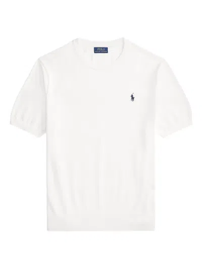 Polo Ralph Lauren White T-shirt Sscncls-short Sleeve With Round Neck And Short Sleeves For Men