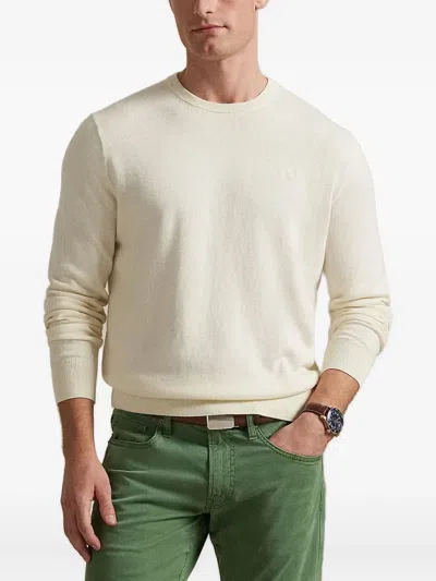 Polo Ralph Lauren Embroidered Crew-neck Sweater In White