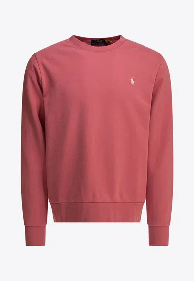 Polo Ralph Lauren Embroidered Crewneck Sweatshirt In Brown