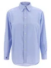 Polo Ralph Lauren Collared Shirt With Buttoned Cuffs And Long Sleeves In Blue
