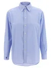 Polo Ralph Lauren Collared Shirt With Buttoned Cuffs And Long Sleeves In Light Blue