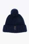 Polo Ralph Lauren Ralph Lauren Pom Pom Denim Bear Beanie