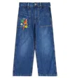 Polo Ralph Lauren Little Girl's & Girl's Embroidered Wide-leg Jeans In Blue