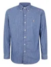 Polo Ralph Lauren Logo Embroidered Denim Shirt In Blue