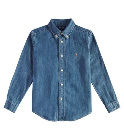Polo Ralph Lauren Kids' Besticktes Jeanshemd In Dk Blue