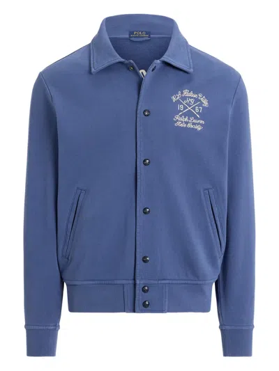 Polo Ralph Lauren Embroidered-detail Bomber Jacket In Blue