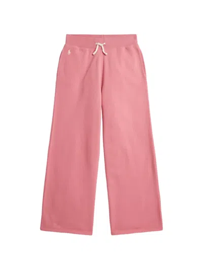 Polo Ralph Lauren Kids' Embroidered Drawstring Track Pants In Pink