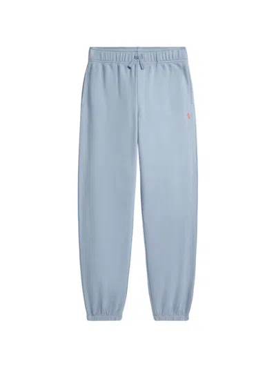 Polo Ralph Lauren Kids' Embroidered French-terry Track Pants In Blue