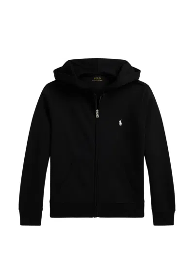 Polo Ralph Lauren Kids' Embroidered Full-zip Hoodie In Black