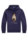 Polo Ralph Lauren Hooded Sweatshirt With Graphic Print And Pocket In Blue
