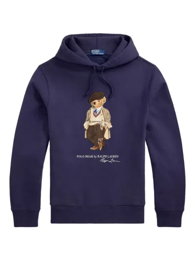 Polo Ralph Lauren Polo Bear Fleece Hoodie In Blue