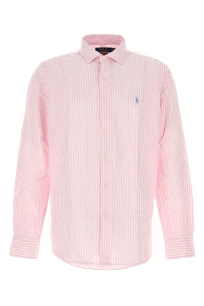 Polo Ralph Lauren Long Sleeves Sport Stripes Shirt In Pink
