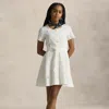 Polo Ralph Lauren Embroidered Linen-cotton Dress In Trophy Cream
